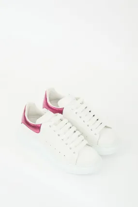 White & Pink Leather Oversized Sneaker