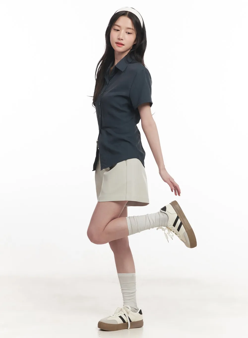 Wide-Fit Pintuck Shorts CA510